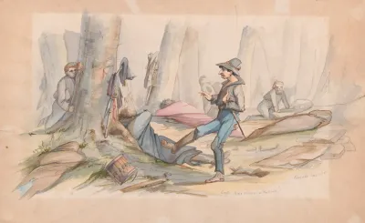 Captain Francis Erdelmeyer And Private Jacob Lawinsky At An Outpost Near Corinth Mississippi April 1862