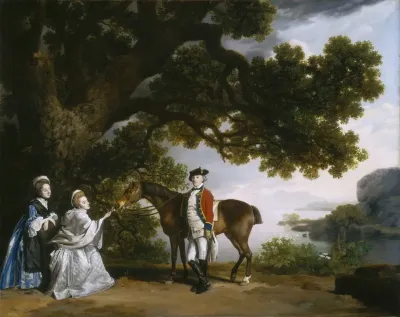 Captain Samuel Sharpe Pocklington With His Wife Pleasance And Possibly His Sister Frances
