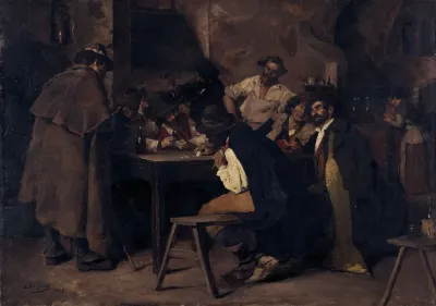 Card Players In An Italian Tavern