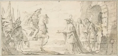 Cardinal Receiving A General At A City Gate