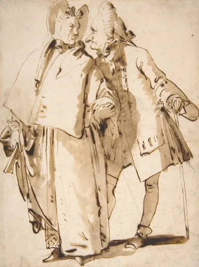 Caricature An Elderly Couple