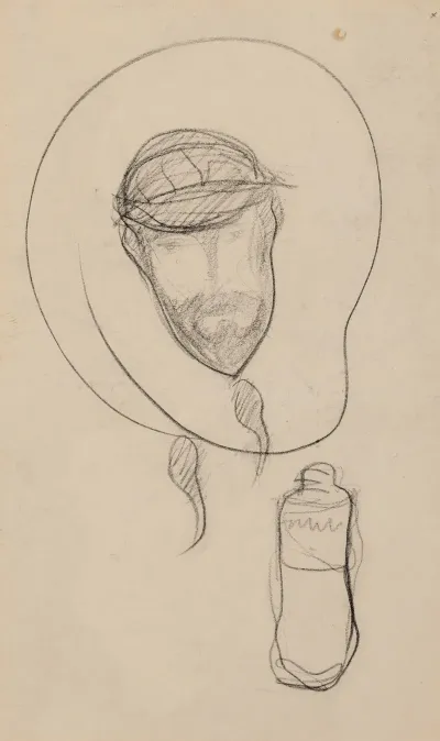 Caricature De Forbes Robertson Avec Une Bouteille