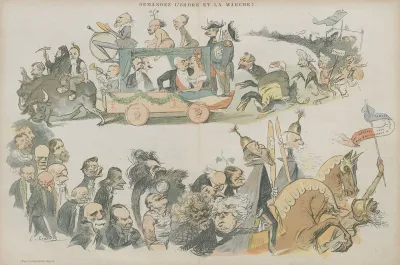Caricature De La Promenade Du Boeuf Gras