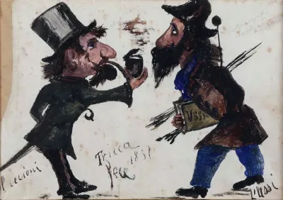 Caricature Di Cecioni E Ussi