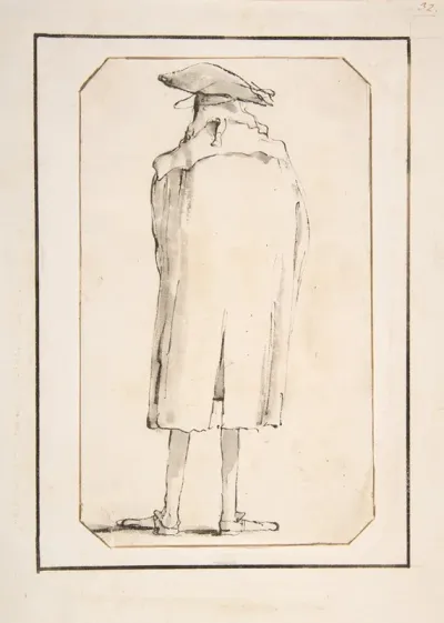 Caricature Of A Man Seen From Behind