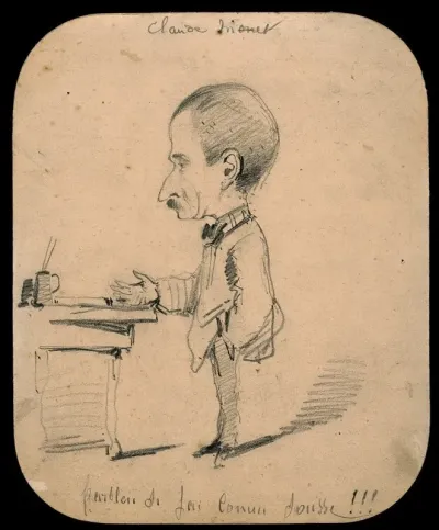 Caricature Of A Man Standing By Desk