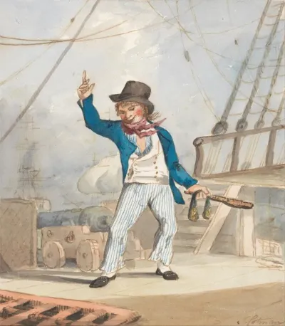 Caricature Of A Sailor One Of A Set Of Three