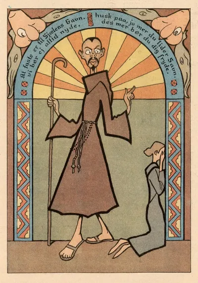 Caricature Of Johannes Jorgensen