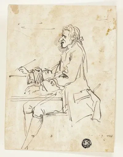 Caricature Of Man Writing
