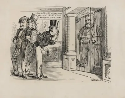 Caricature Of President Grant Controlling Patronage