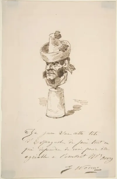 Caricatured Head Of A Spaniard