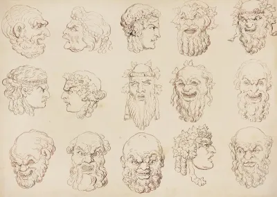 Caricatures Of Fifteen Heads