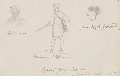 Caricatures Of Guests In Oronsko Kazimierz Alchimowicz Twice And Matylda Poplawska