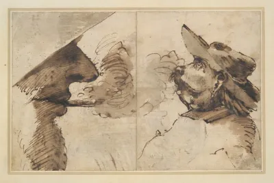 Caricatures Of Two Male Heads