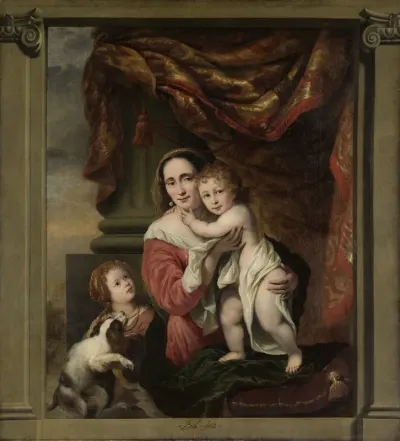 Caritas Joanna De Geer 1629 1691 With Her Children Cecilia Trip 1660 1728 And Laurens Trip B 1662