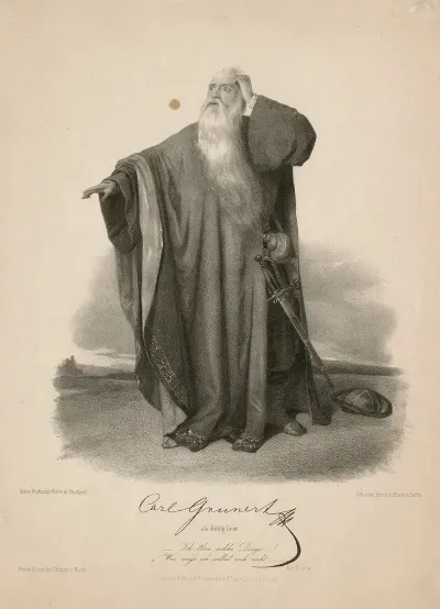 Carl Grunert Als Konig Lear In Shakespeares King Lear