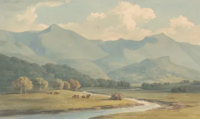 Carnedd Llewelyn And Carnedd David Carnarvonshire Seen Across The River Ogwen