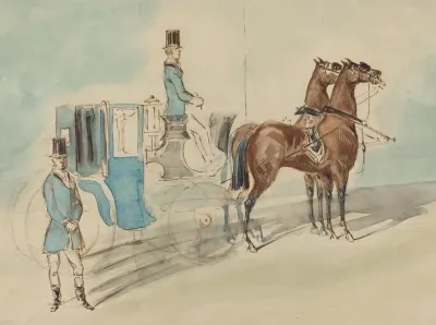Carriage With Driver And Groom Spring
