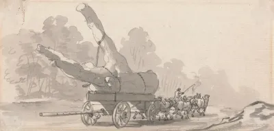 Cart Bearing A Large Tree Trunk