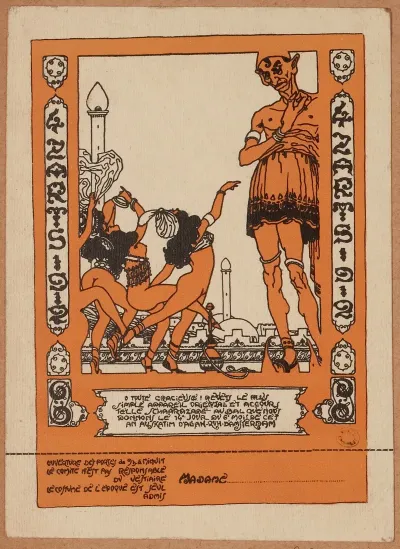 Carte Dentree Femme Invitation Au Bal Des 4 Zarts 14 Juin 1912 Skating Palace Rue Damsterdam