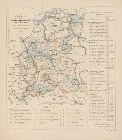 Carte Des Communications Interieures Du Royaume De Pologne 1837