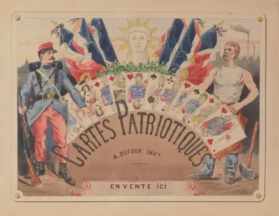 Cartes Patriotiques Affiche Publicitaire Dun Jeu Boulangiste