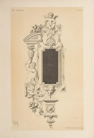 Cartouche Pour Enserrer Une Peinture Ou Une Plaque De Marbre