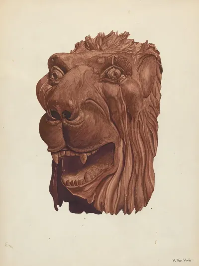 Carved Lions Head