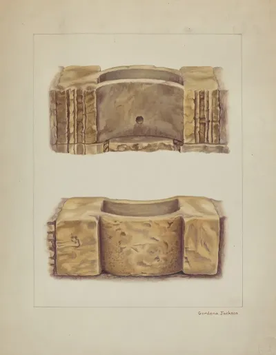 Carved Stone Wash Basin At Carmel Mission
