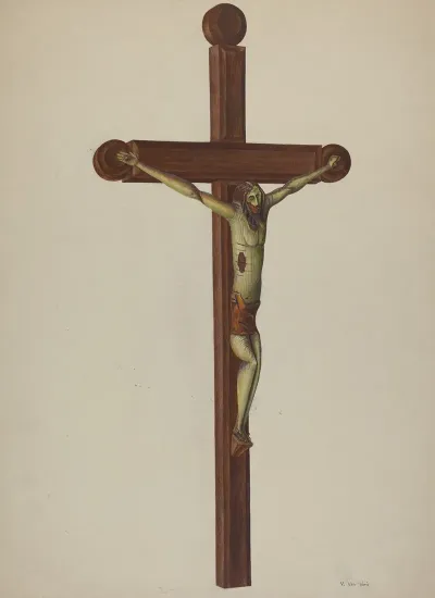 Carved Wooden Crucifix