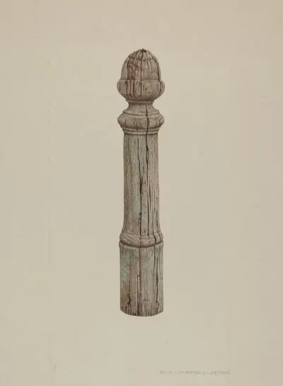 Carved Wooden Hitching Post