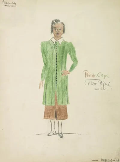 Case Of Philip Lawrence Green Coat With Brown Skirt