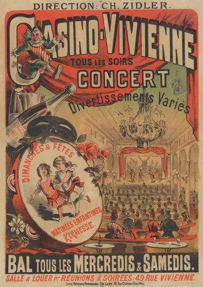 Casino Vivienne Direction Ch Zidler Tous Les Soirs Concert Divertissements Varies
