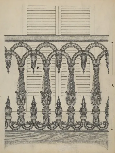 Cast Iron Balcony Rail 16