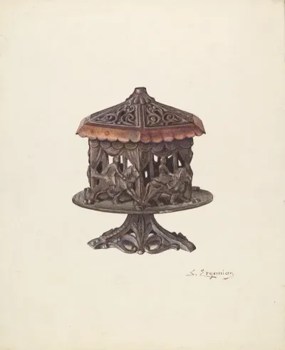 Cast Iron Bank Merry Go Round