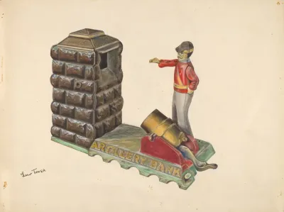 Cast Iron Toy Artillery Bank