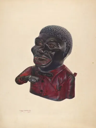Cast Iron Toy Bank Jolly Nigger