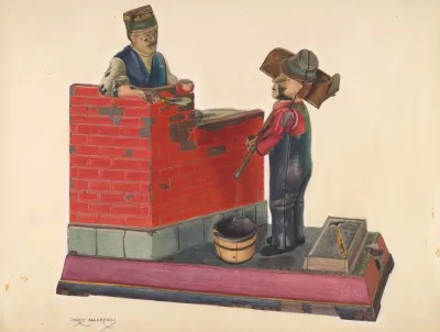 Cast Iron Toy Bank Masons