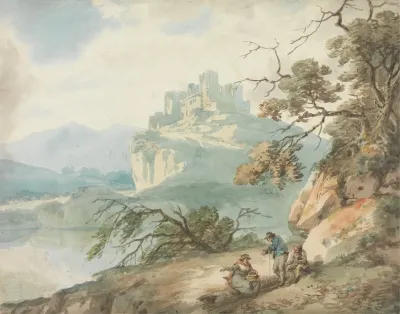 Castle And Figures In A Landscape