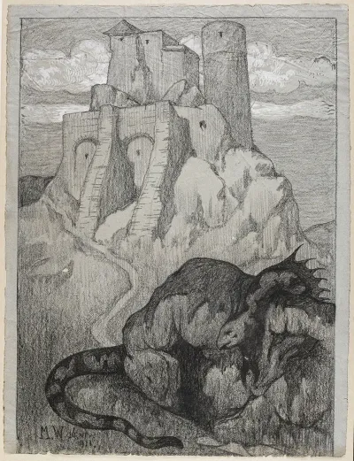 Castle Guarded By A Dragon