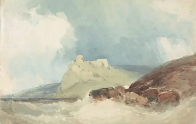 Castle On A Cliff With Stormy Sea