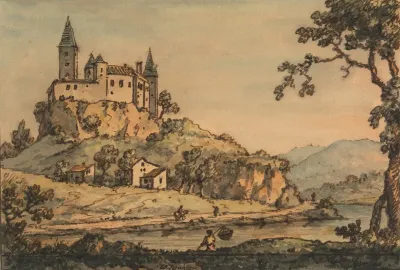 Castle Overlooking A River 2