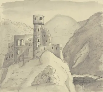 Castle Ruins In A Mountain Landscape