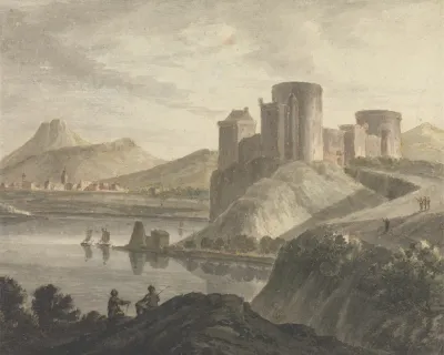 Castle With Figures In A Classical Landscape