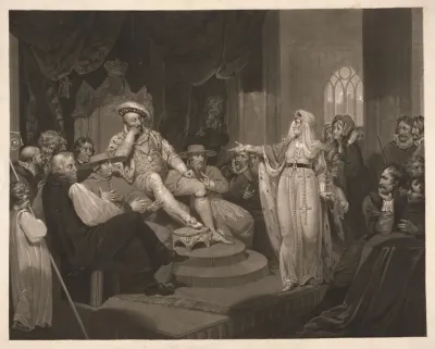 Catharine Of Aragon Pleading Her Own Cause Before King Henry The Eighth
