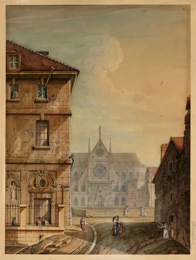 Cathedrale Notre Dame De Paris Et Le Vieil Hotel Dieu