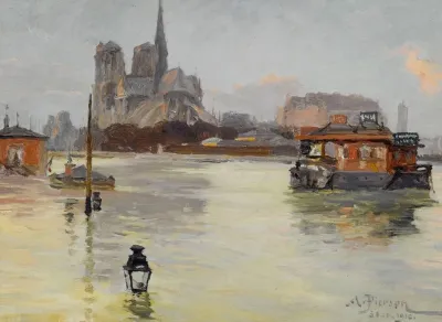 Cathedrale Notre Dame Vue Du Quai De La Tournelle 30 Janvier 1910 Inondations De 1910 4eme Et 5eme Arrondissements