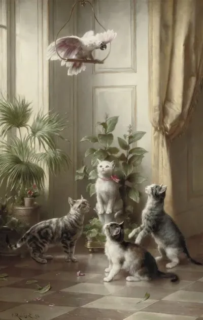 Cats And The Cockatoo