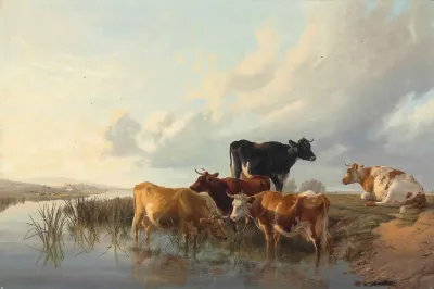 Cattle By A River