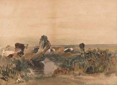 Cattle By A Stream 2